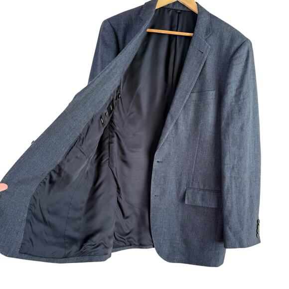 J.Crew Men‎ Ludlow Suit Jacket in Italian Wool and Linen Charcoal Gray, Size 40L - Picture 5 of 12